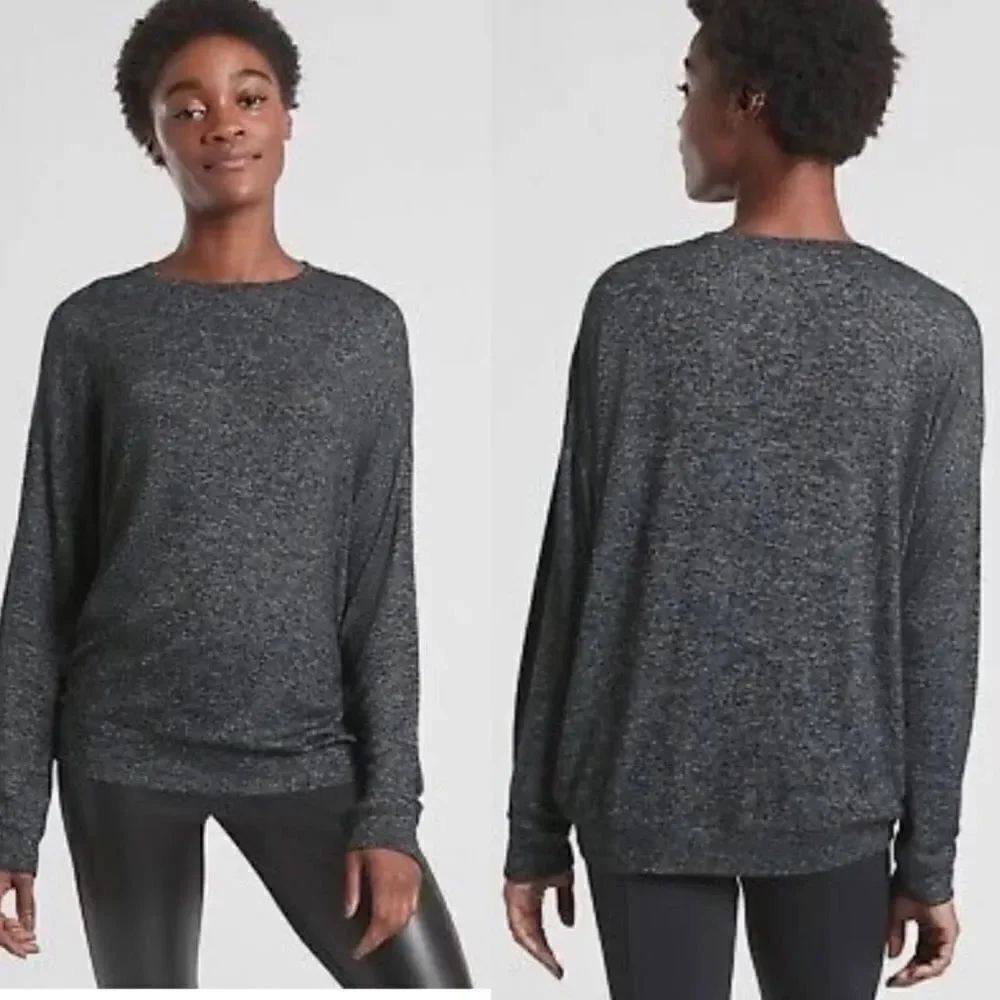 Athleta Charcoal Grey Heather Mindful Pullover Large